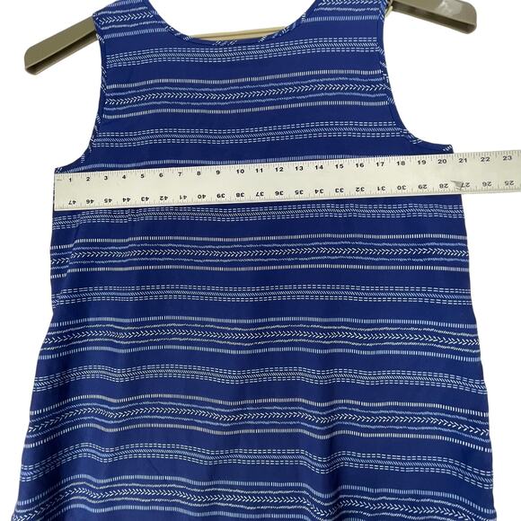 Faded Glory Tank Top Womens Plus Size 1X 16W Blue Striped Sleeveless Y2K Retro - Picture 4 of 5